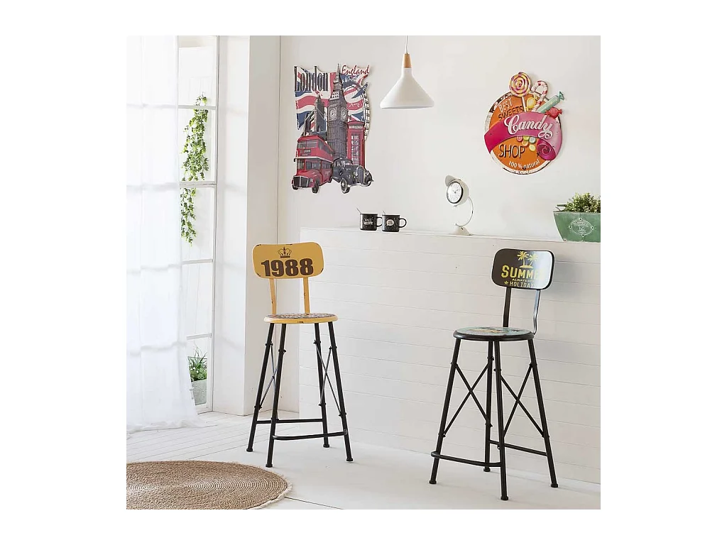 Wanddekorationsplatte aus Metall 55x70x1h cm