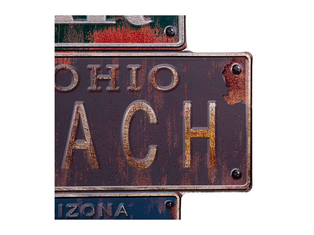 Bunte Metallplatte 50x70x1h cm