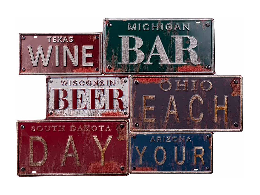 Plaque de métal colorée 50x70x1h