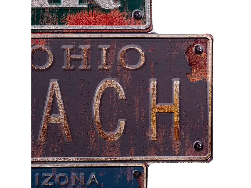 Plaque de métal colorée 50x70x1h