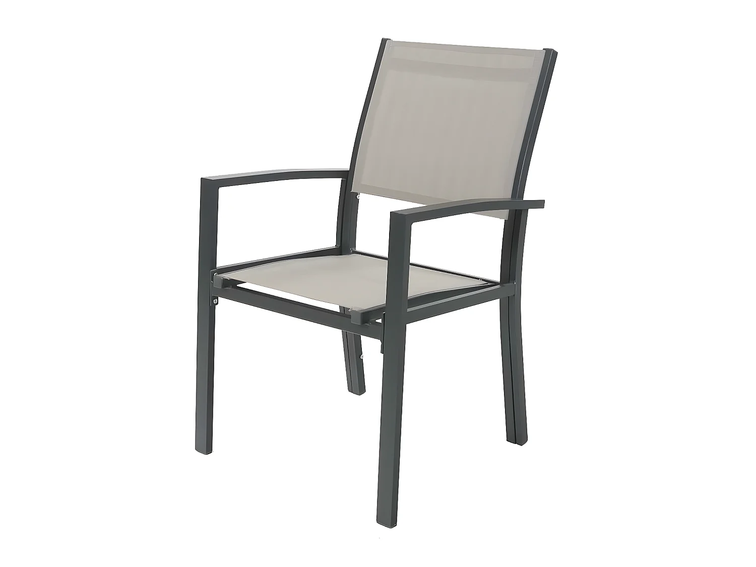 Fauteuil jardin Alu/Textilène "Tropic" - Phoenix - Taupe - Lot de 2