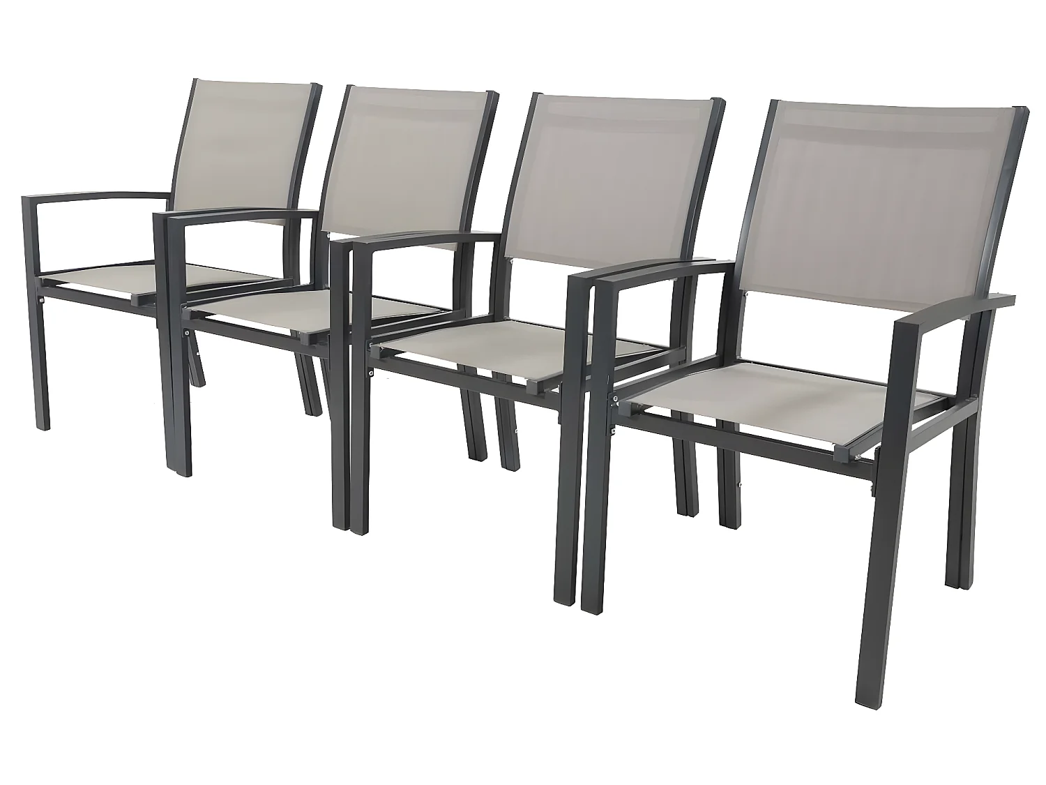 Juego de 2 sillas para jardín- textileno "Tropic" - Phoenix - Topo