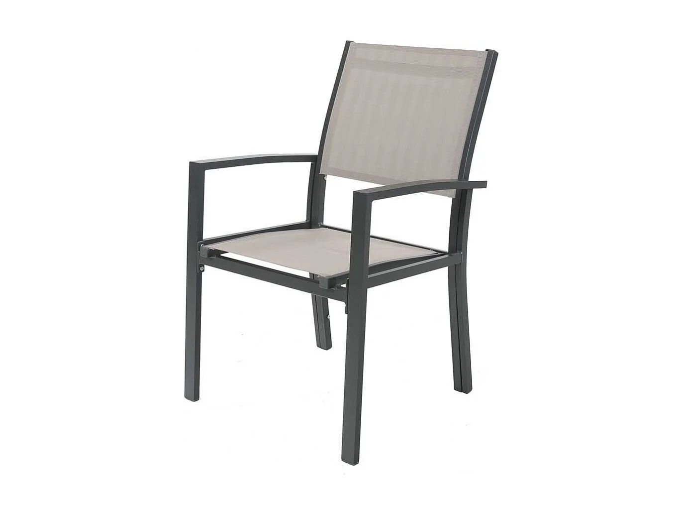 Tuinstoel fauteuil stoel tuin aluminium/textileen "Tropic" - Phoenix - Taupe - grijs bruin - Set 2 stuks