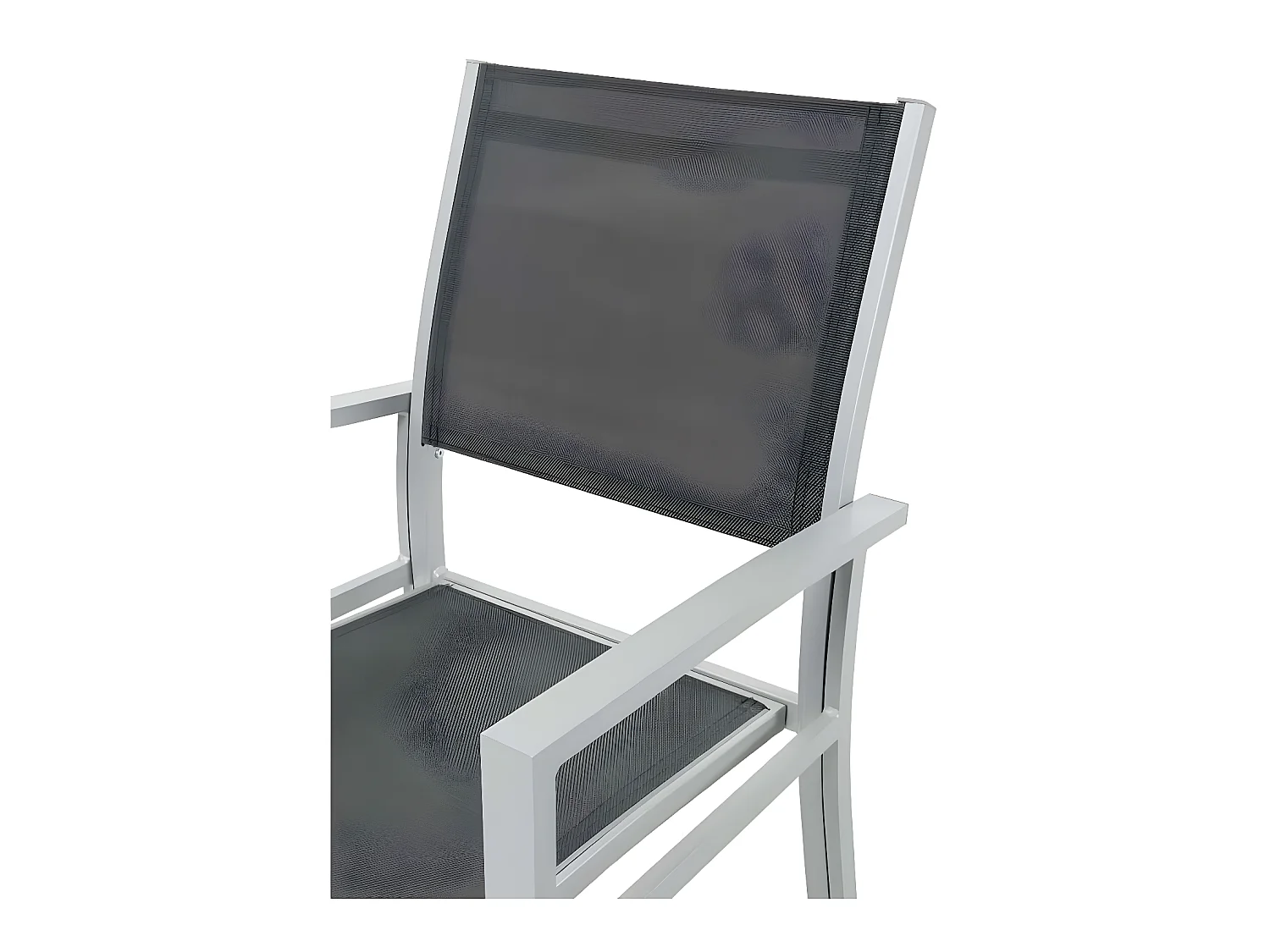 Fauteuil jardin Alu/Textilène "Tropic" - Phoenix - Gris foncé - Lot de 2