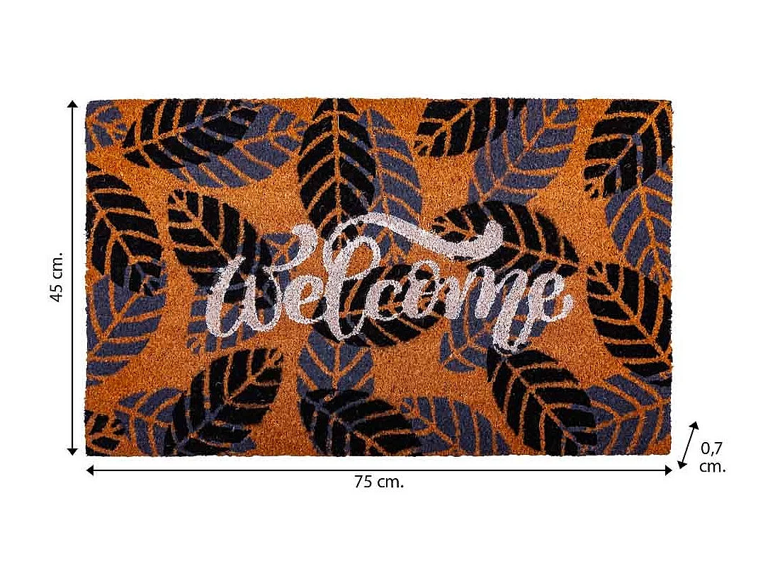 Fußmatte aus Kokosnuss mit aufgedruckter Zeichnung, 45 x 75 cm