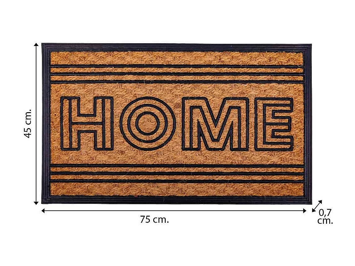 Fußmatte aus Gummi und Naturfaser, 45x75h cm