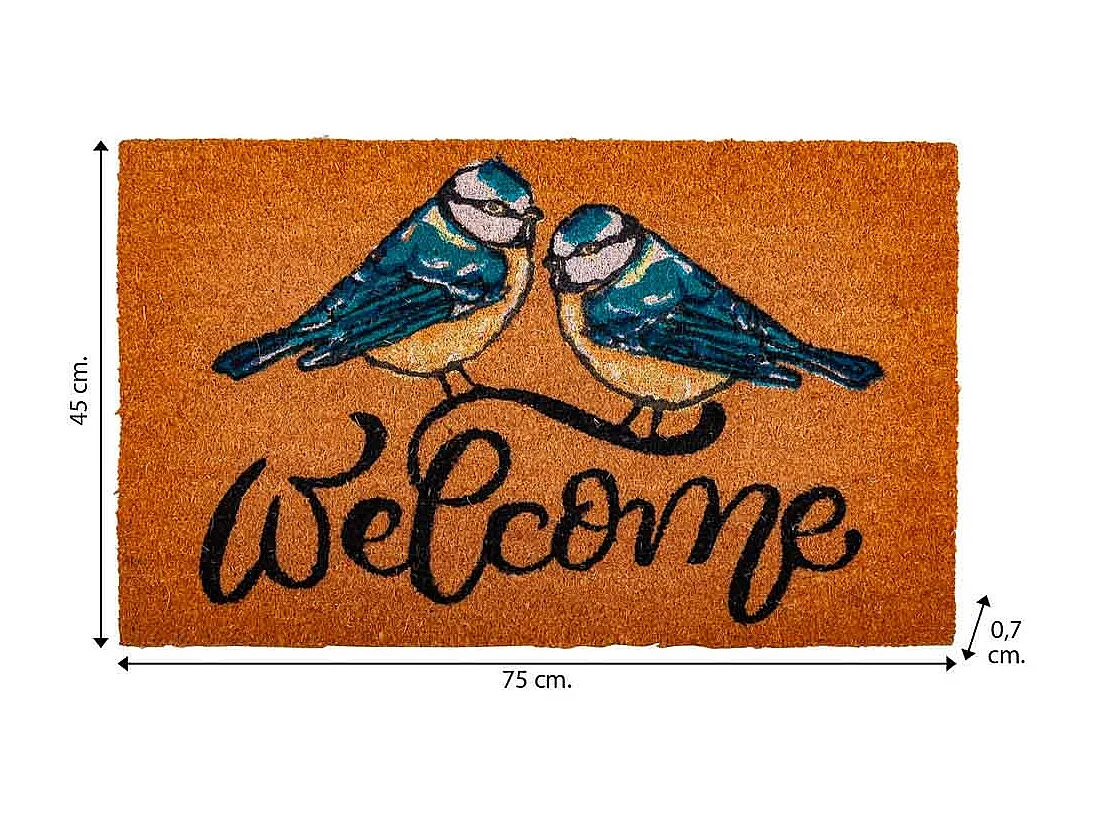 Fußmatte aus Kokosnuss mit aufgedruckter Zeichnung, 45 x 75 cm