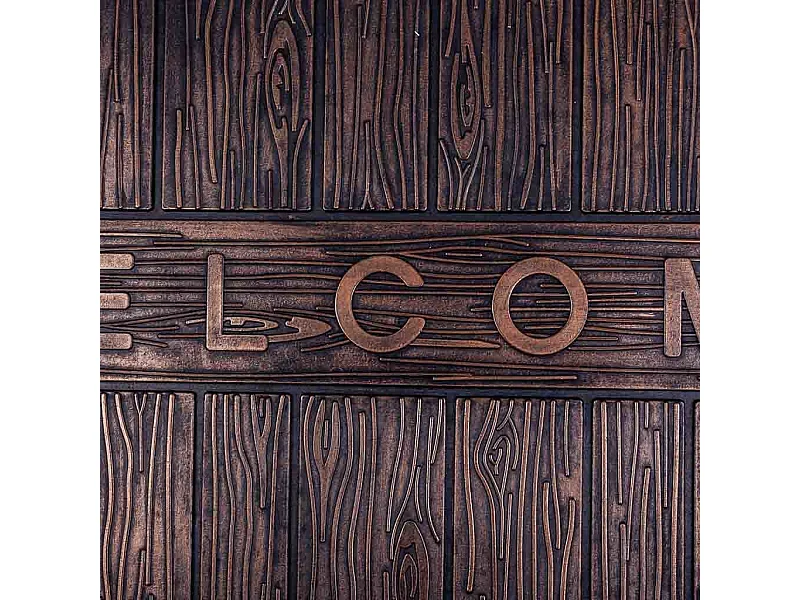 Capacho de borracha com texto em cobre 45x75