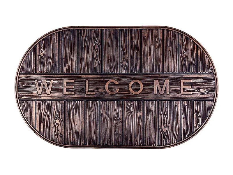 Paillasson en caoutchouc avec texte cuivré 45x75h