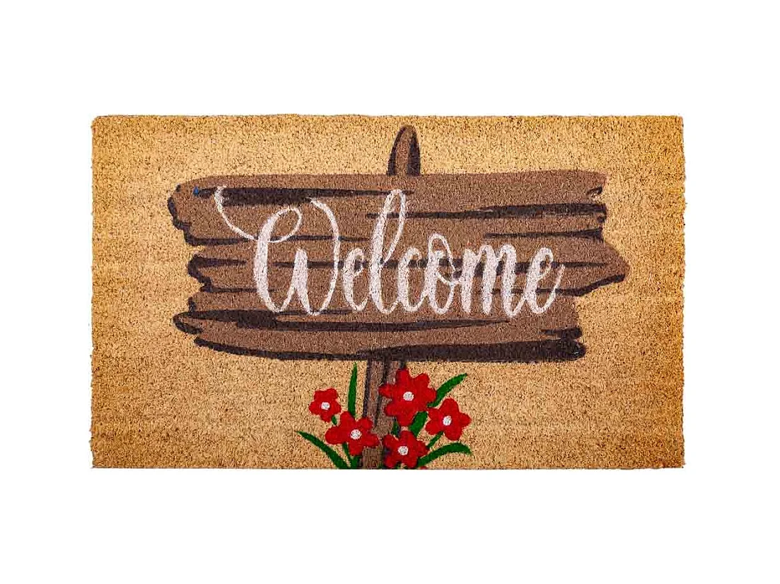 Fußmatte aus Kokosnuss mit aufgedruckter Zeichnung, 45 x 75 cm