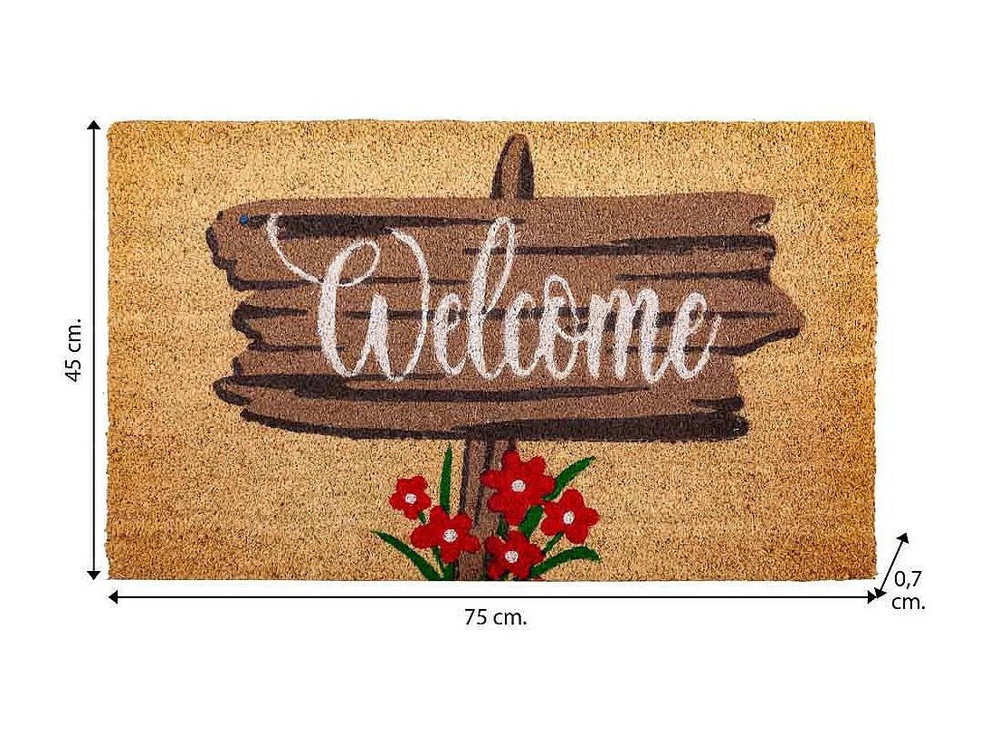 Felpudo de coco con dibujo impreso 45x75