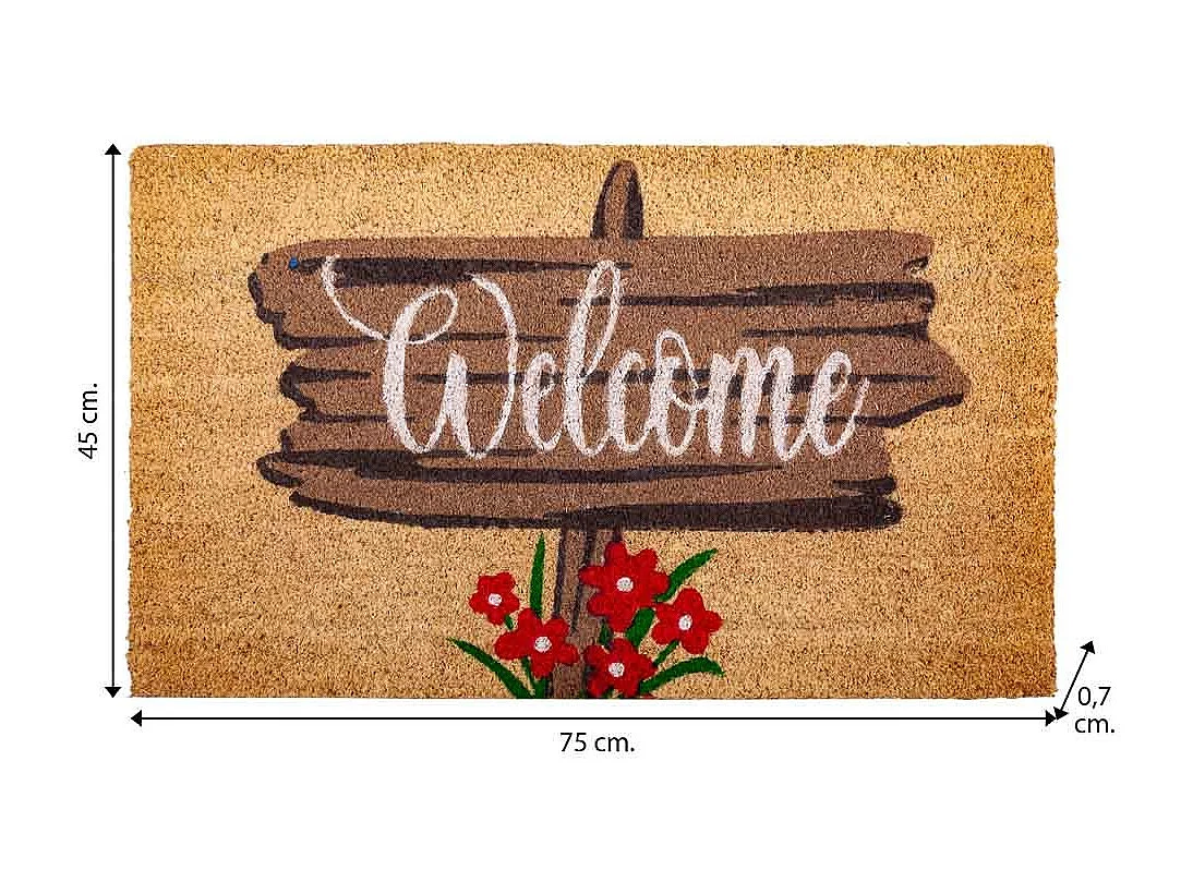 Zerbino in cocco con disegno stampato 45x75h
