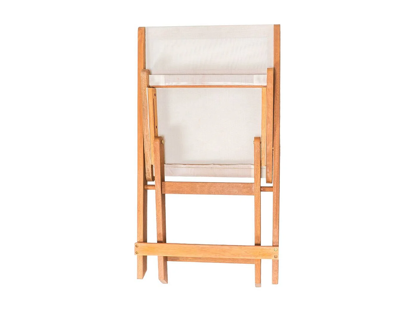 Lot de 2 chaises pliantes en bois exotique "Seoul" - Maple - Beige