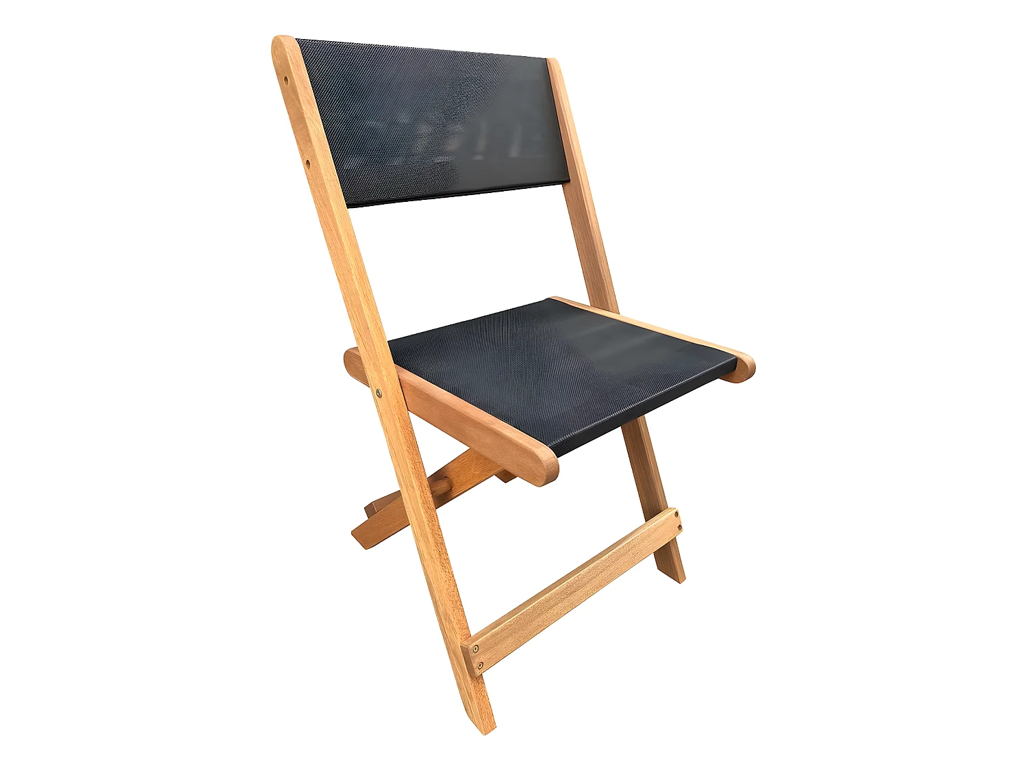 Silla plegable de madera exótica "Seoul" - Arce - Negro - Lote de 2