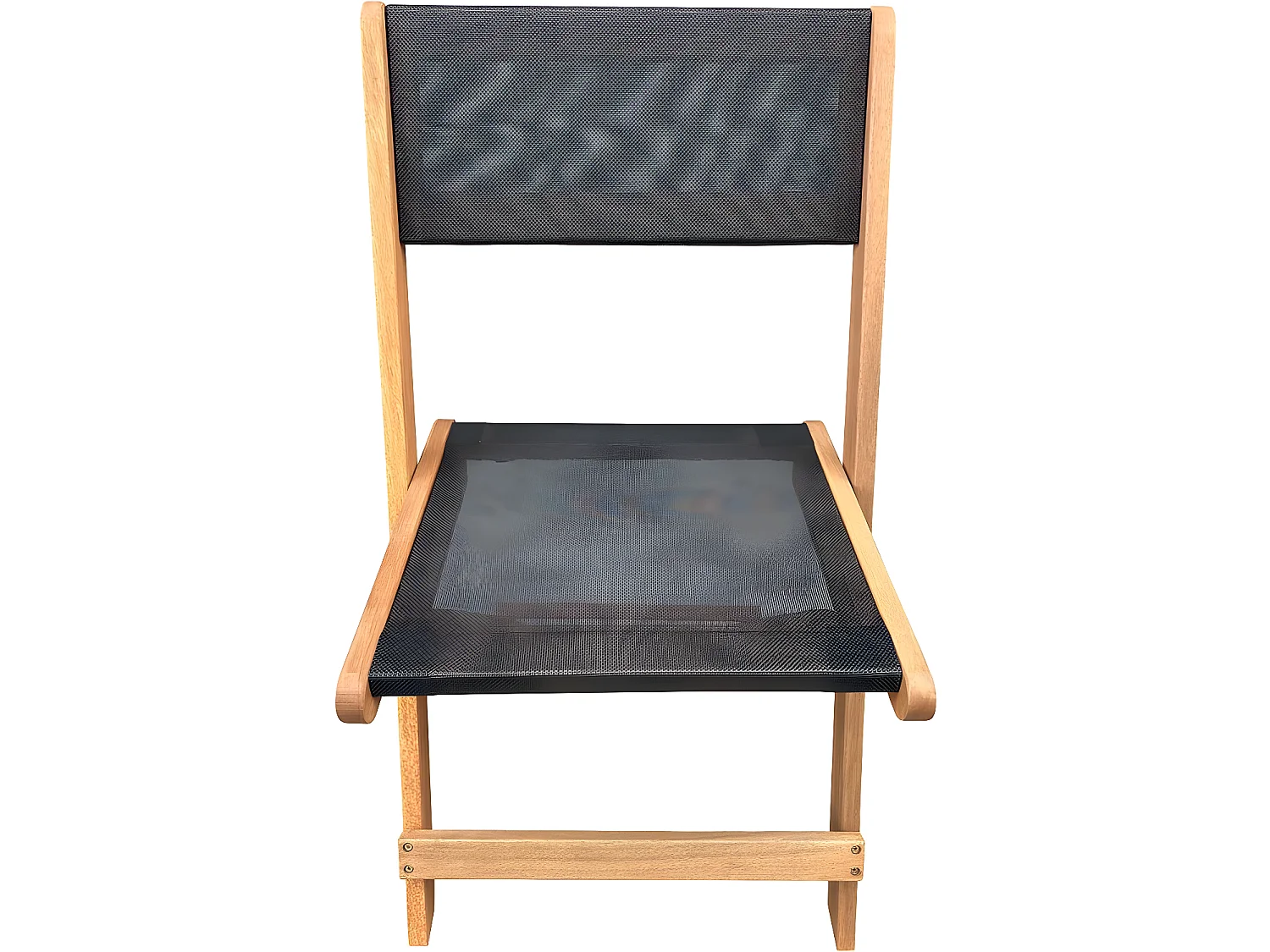 Tuinstoel stoel inklapbaar hardhout "Seoul" - Maple - Zwart - Set 2 stuks