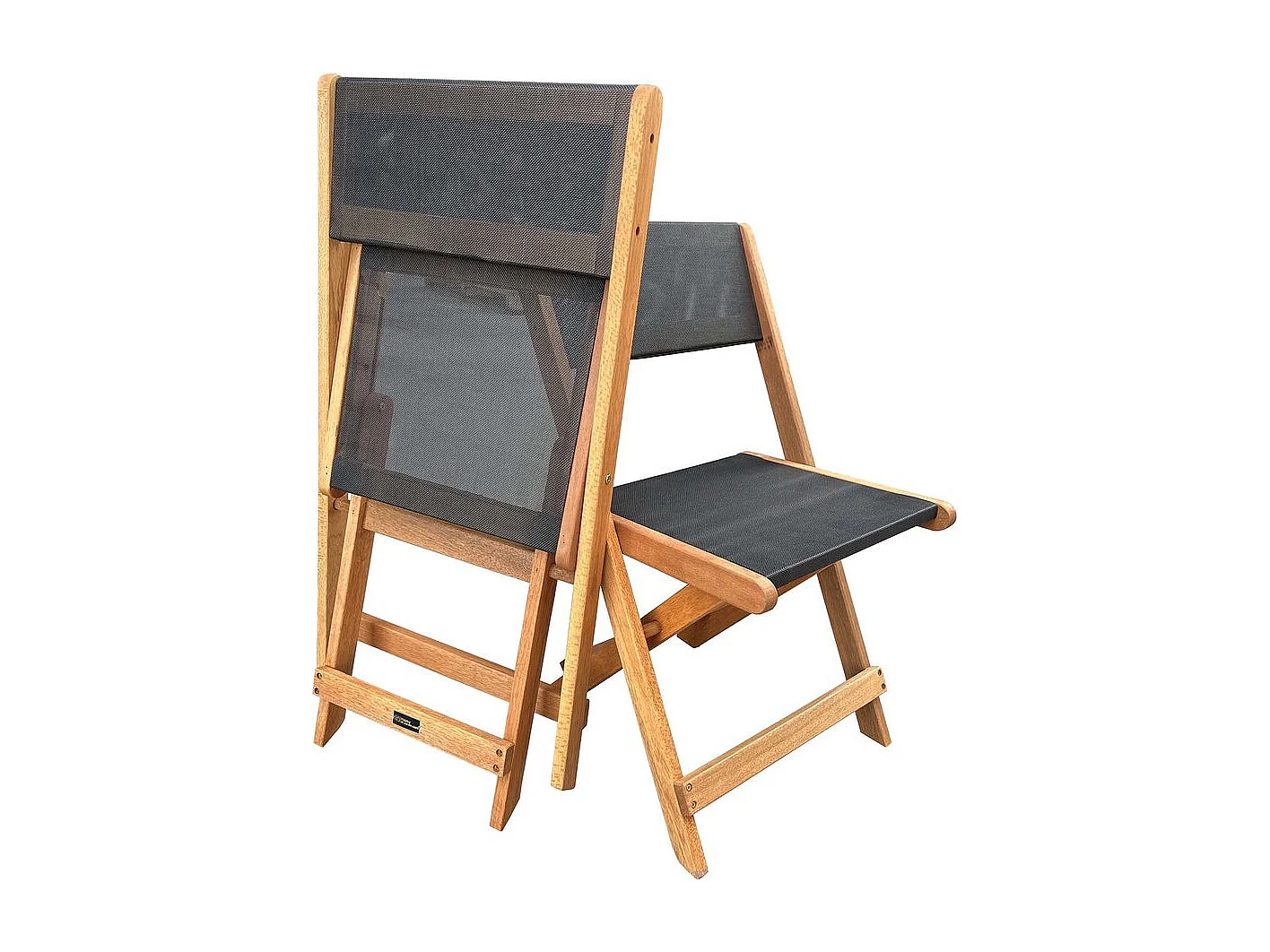 Klappstuhl aus Tropenholz "Seoul" - Maple - Schwarz - 2er-Set