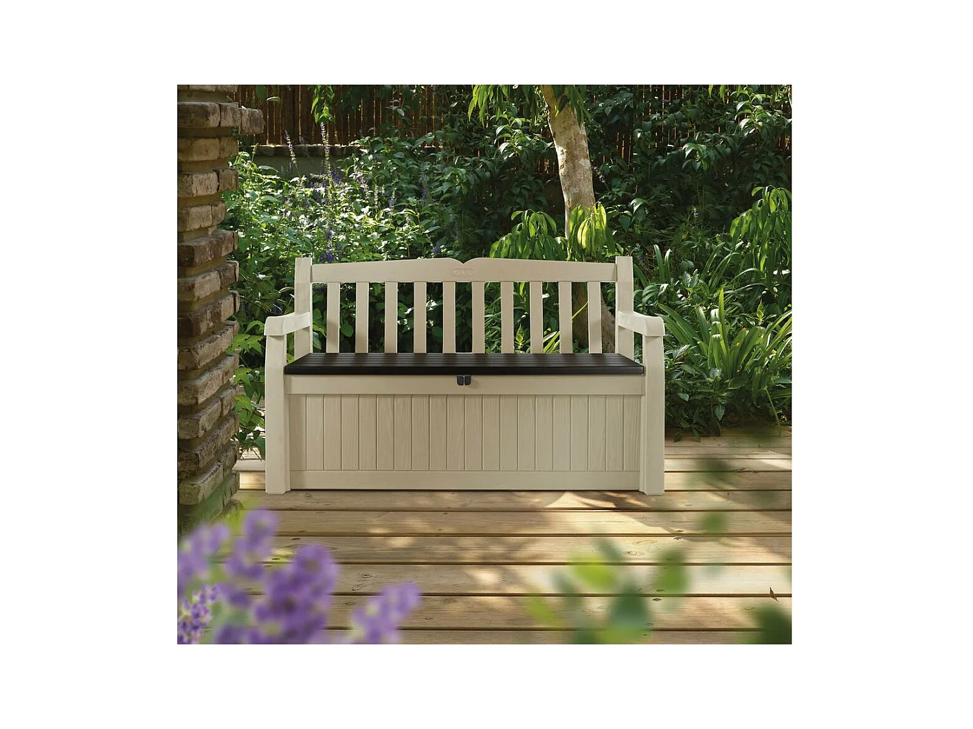 Caja de jardín de resina "Bogotá" - 265 L - 140 x 60 x 84 cm - Beige