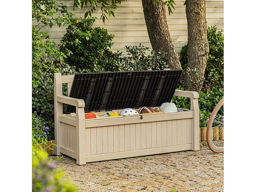 Caja de jardín de resina "Bogotá" - 265 L - 140 x 60 x 84 cm - Beige