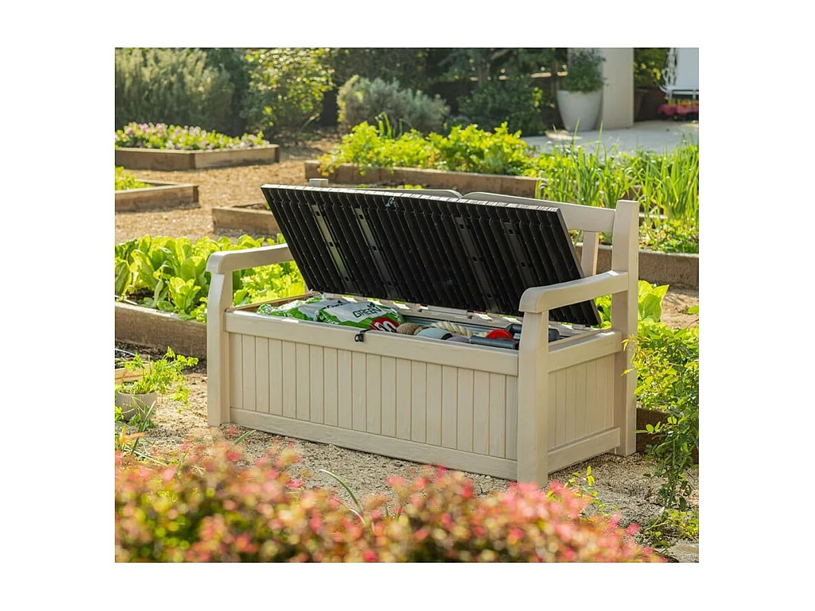 Caja de jardín de resina "Bogotá" - 265 L - 140 x 60 x 84 cm - Beige