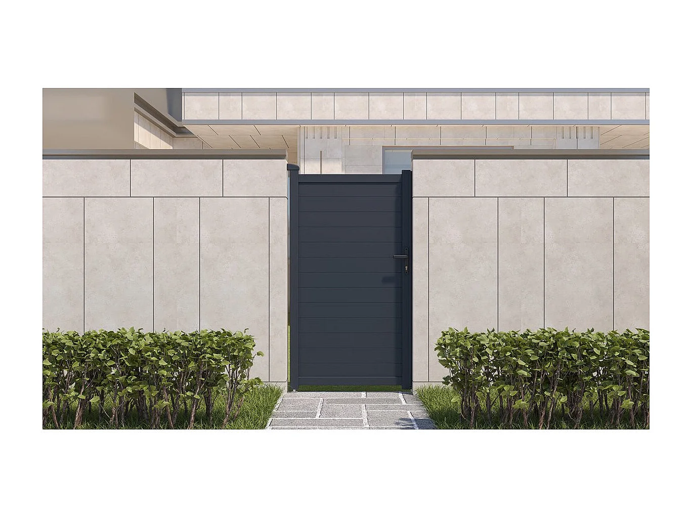 Puerta jardin aluminio "Marc" - 101.2 x 180.9 cm - Gris