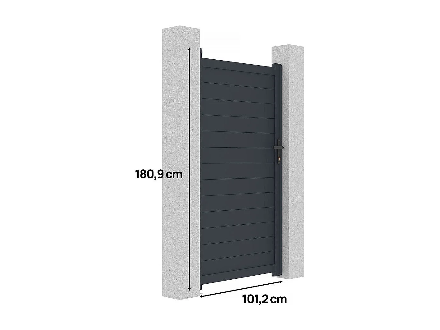 Puerta jardin aluminio "Marc" - 101.2 x 180.9 cm - Gris