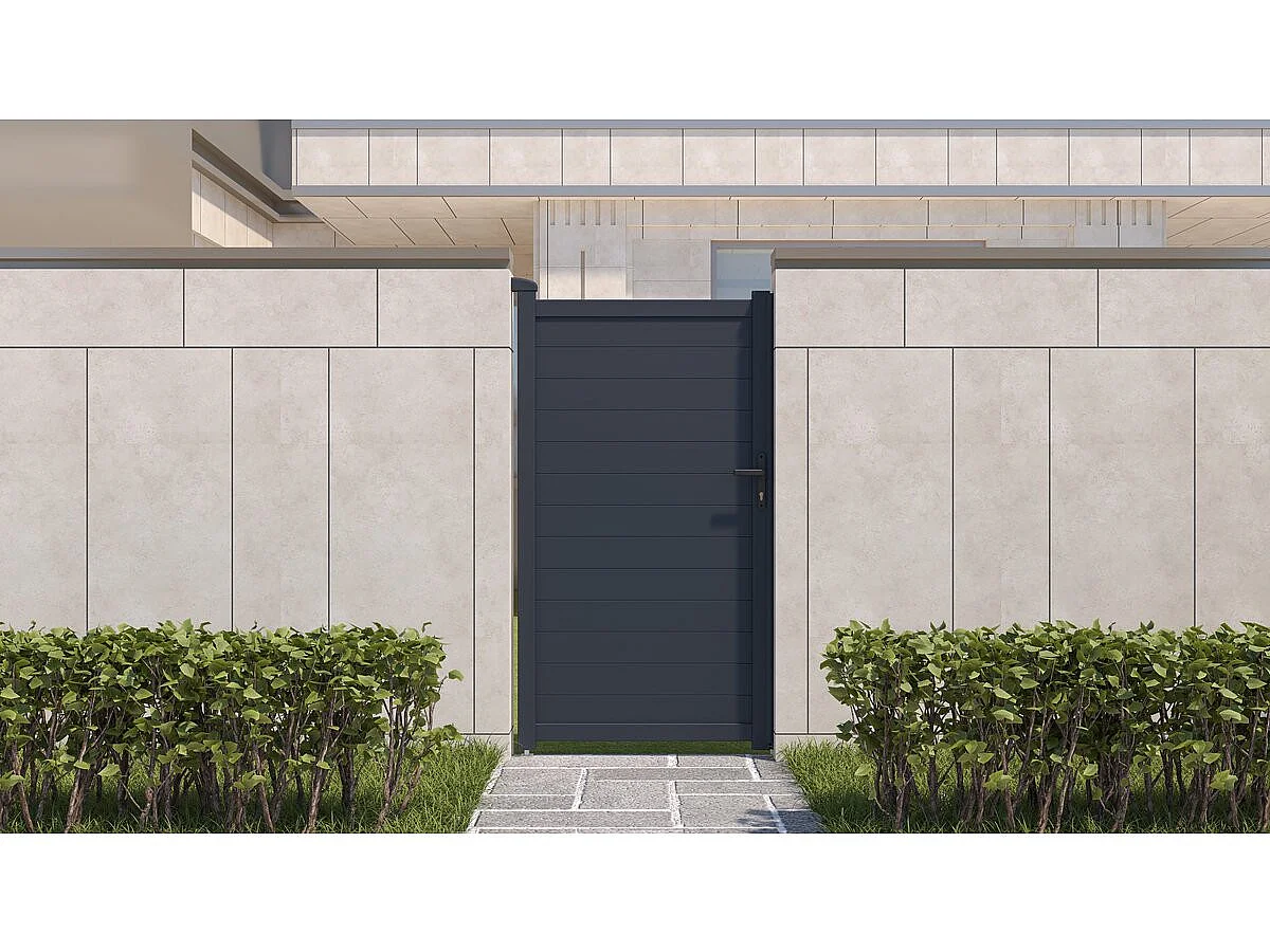 Portillon aluminium "Marc" - 101.2 x 180.9 cm - Gris