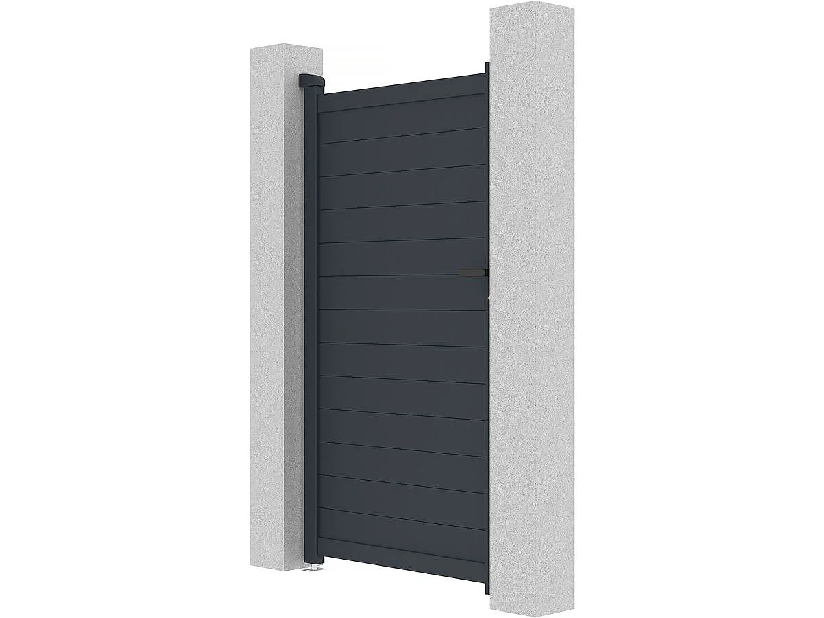 Portillon aluminium "Marc" - 101.2 x 180.9 cm - Gris