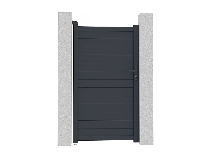 Portillon aluminium "Marc" - 101.2 x 180.9 cm - Gris