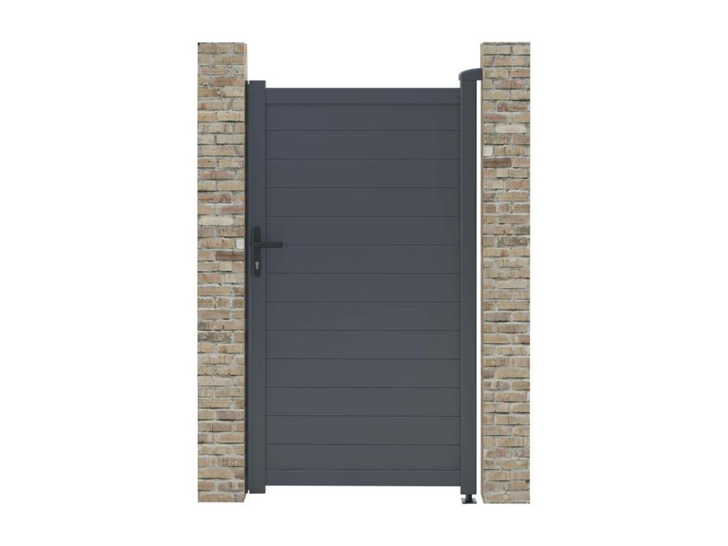 Aluminium poort "Marc" - 101,2 x 180,9 cm - Grijs, UV-bestendig en roestvrij