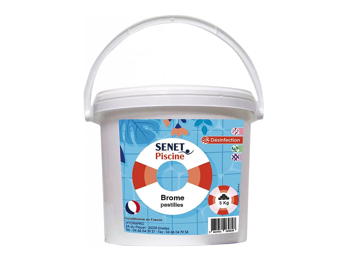 Bromo em pastilha "Senet Piscine" - 5 kg para uma desinfecção eficaz da sua piscina ou spa