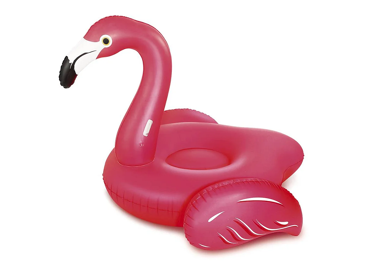 Boia inflável flamingo rosa "Flamingo Lounge Giant" - 201 x 193 x 140 cm, resistente em PVC com assento confortável e alças de apoio