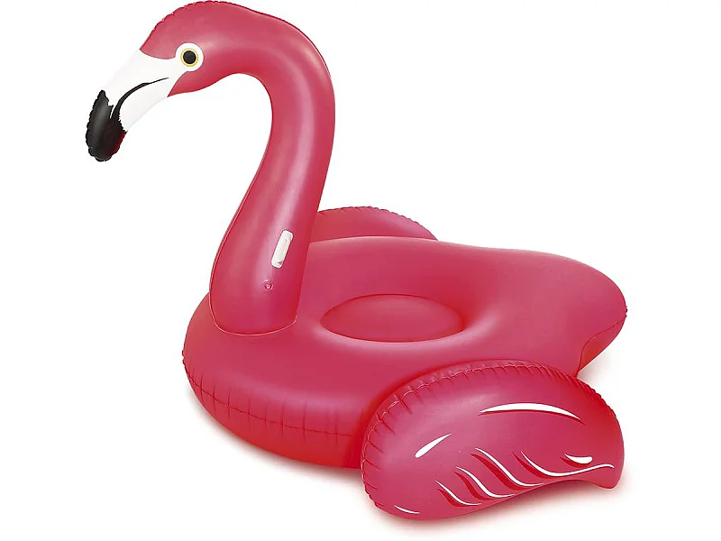 Opblaasbare roze flamingo "Flamingo Lounge Giant" - 201 x 193 x 140 cm, PVC-bestendig met comfortabele zitting en handgrepen