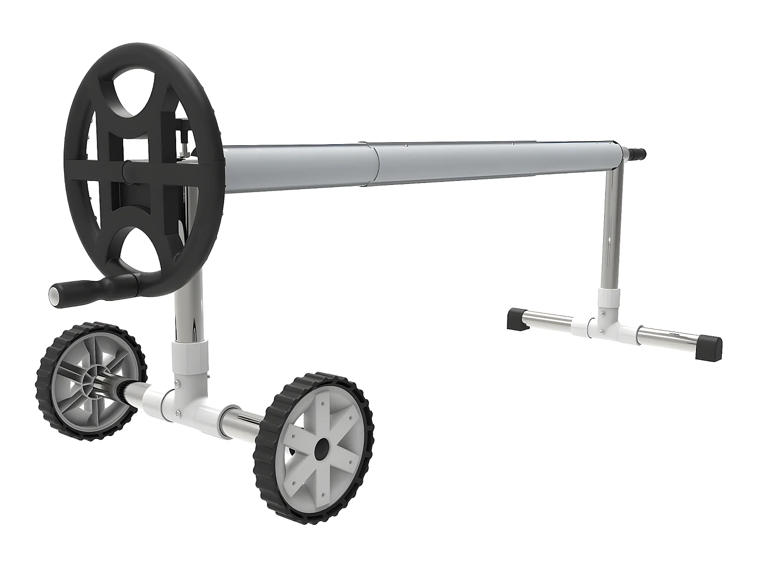 Enrolador telescópico para piscina enterrada de 4,90 a 6,45 m com rodas