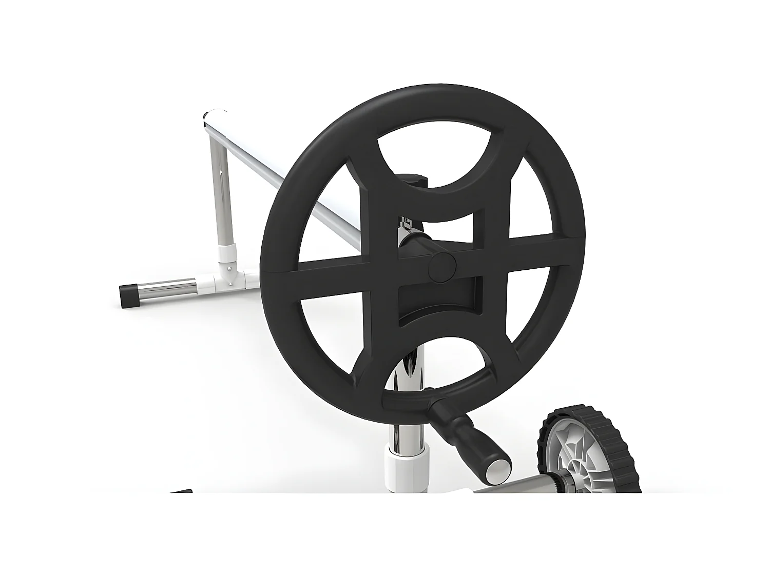 Enrolador telescópico para piscina enterrada de 4,90 a 6,45 m com rodas