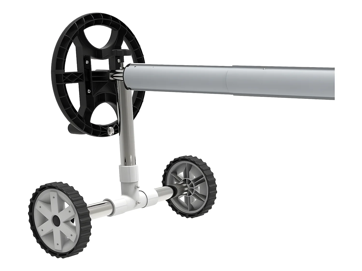 Enrolador telescópico para piscina enterrada de 4,90 a 6,45 m com rodas