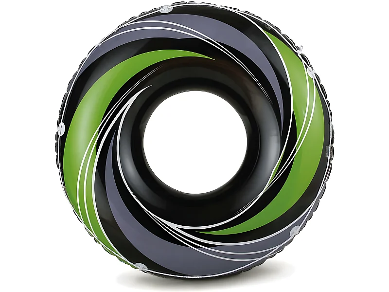 Opblaasbare "River Tube" - 107 x 30 cm van zwart en groen PVC voor waterspellen