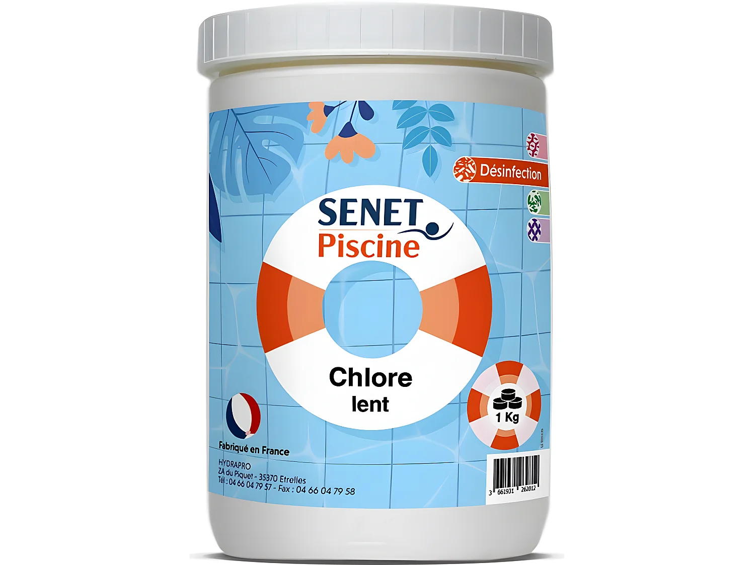 Galets chlore lent " Senet Piscine " -5 kg