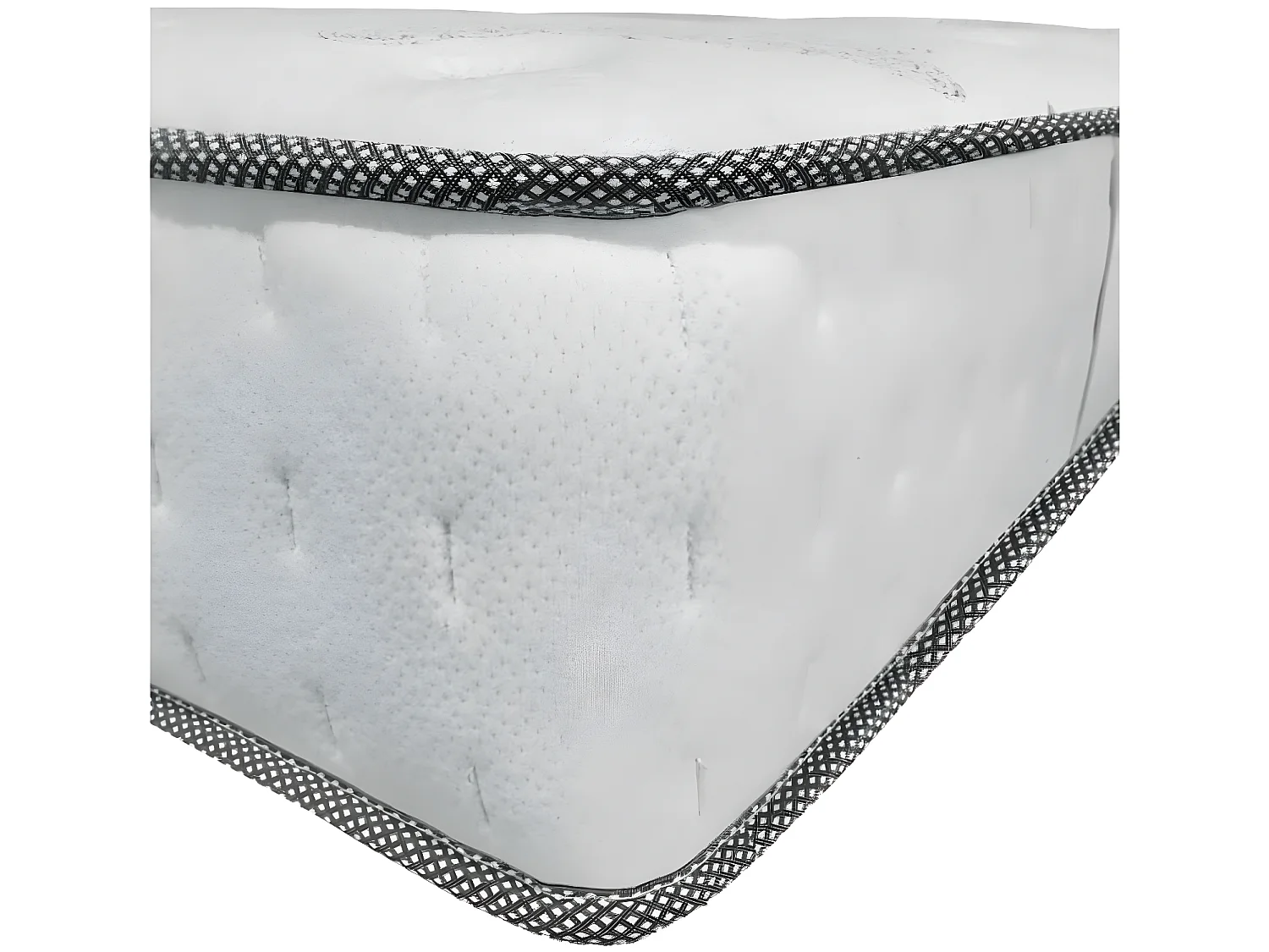 Matelas ressorts et à mémoire de forme "Josey" - 140 x 190 x 25 cm - Blanc / Gris