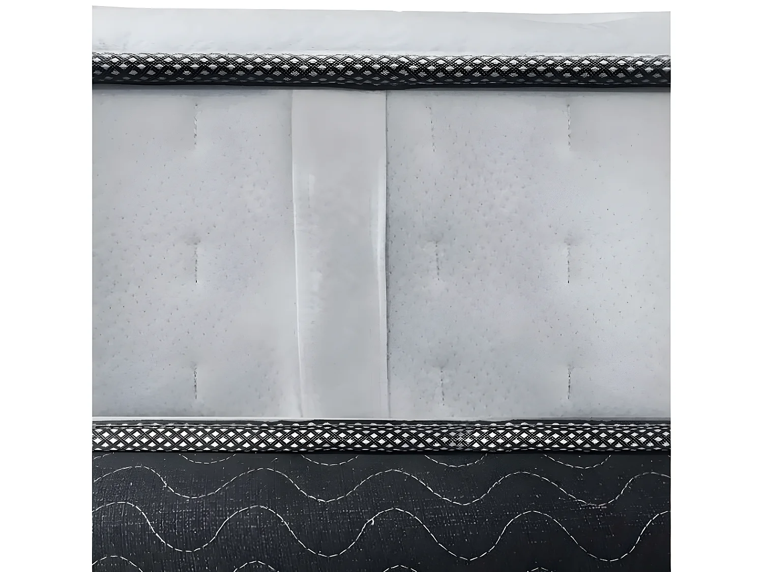 Ingepakte pocketvering en traagschuim matras "Josey" - Wit/Grijs - 90x190x25cm