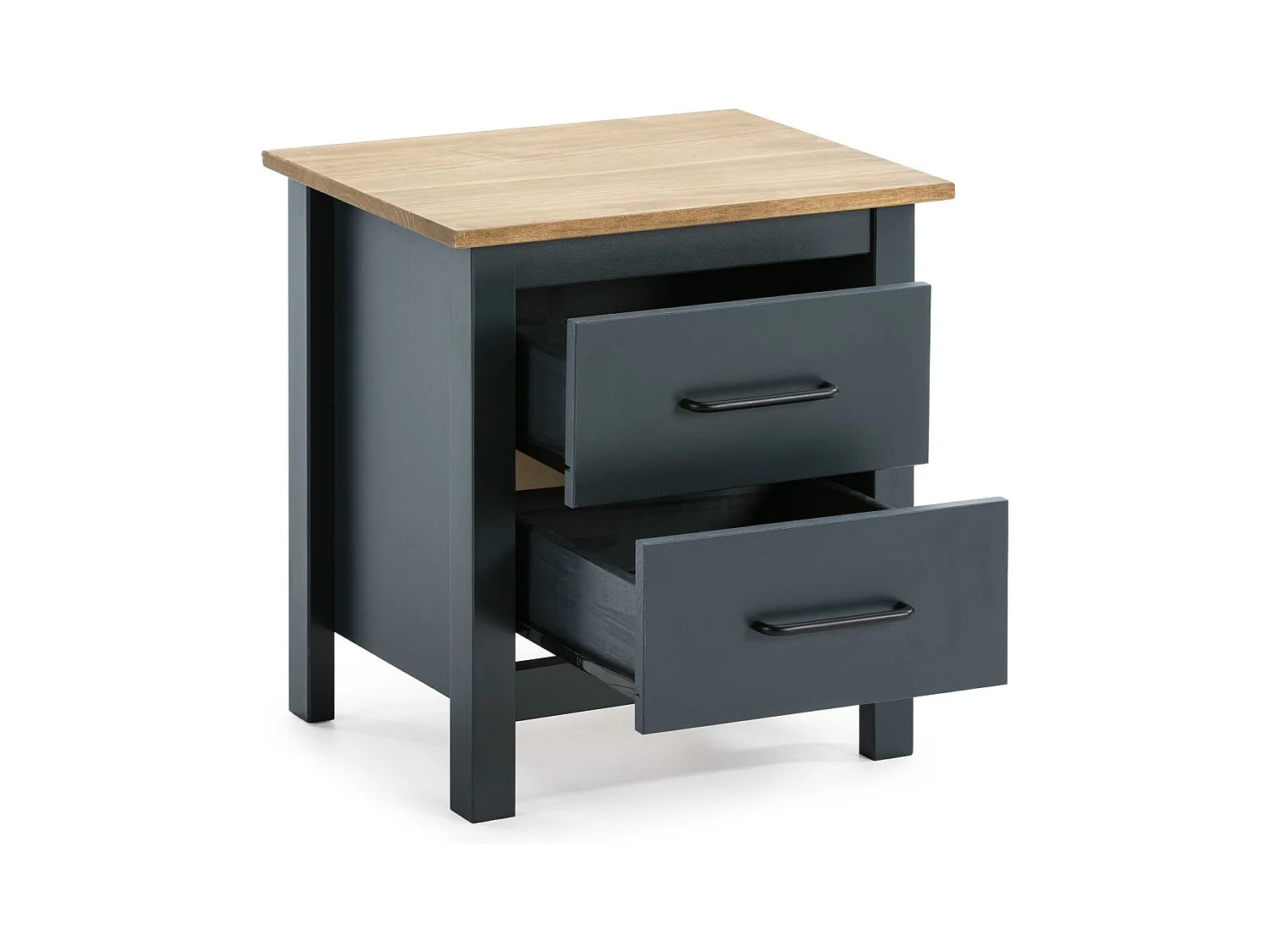 Table de chevet en bois massif bleu L46xH49,5 cm - Ida