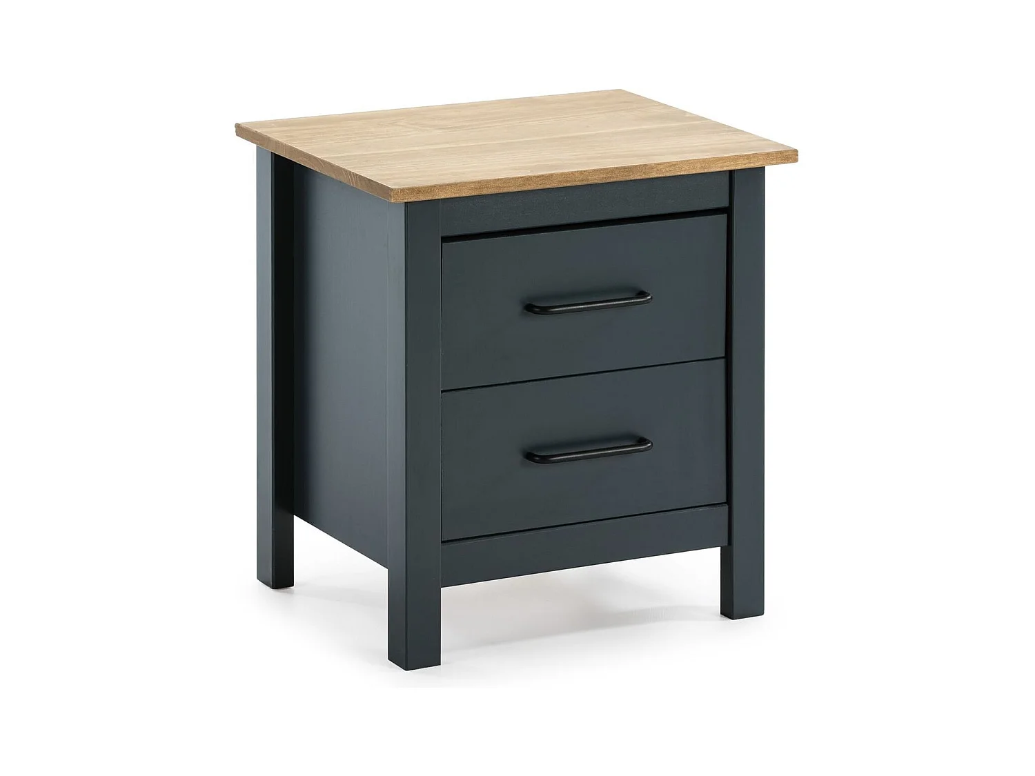 Table de chevet en bois massif bleu L46xH49,5 cm - Ida