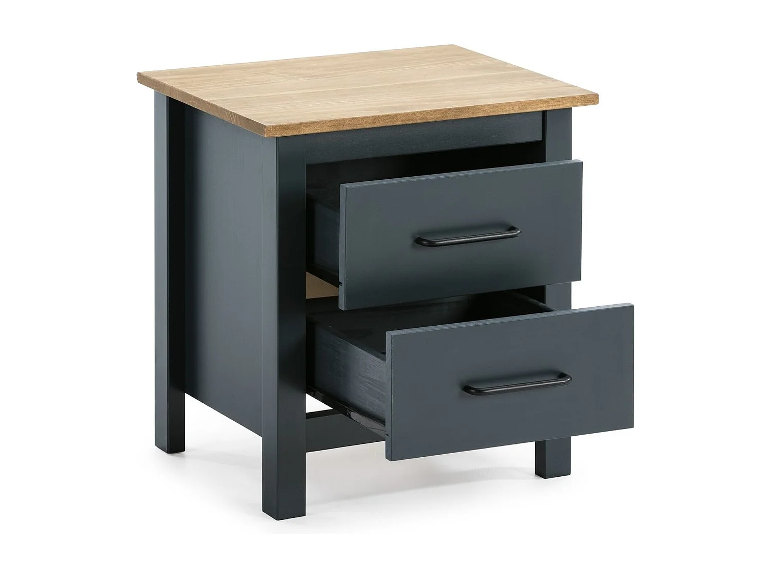 Table de chevet en bois massif bleu L46xH49,5 cm - Ida