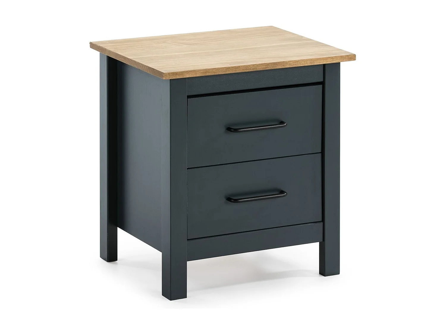 Table de chevet en bois massif bleu L46xH49,5 cm - Ida