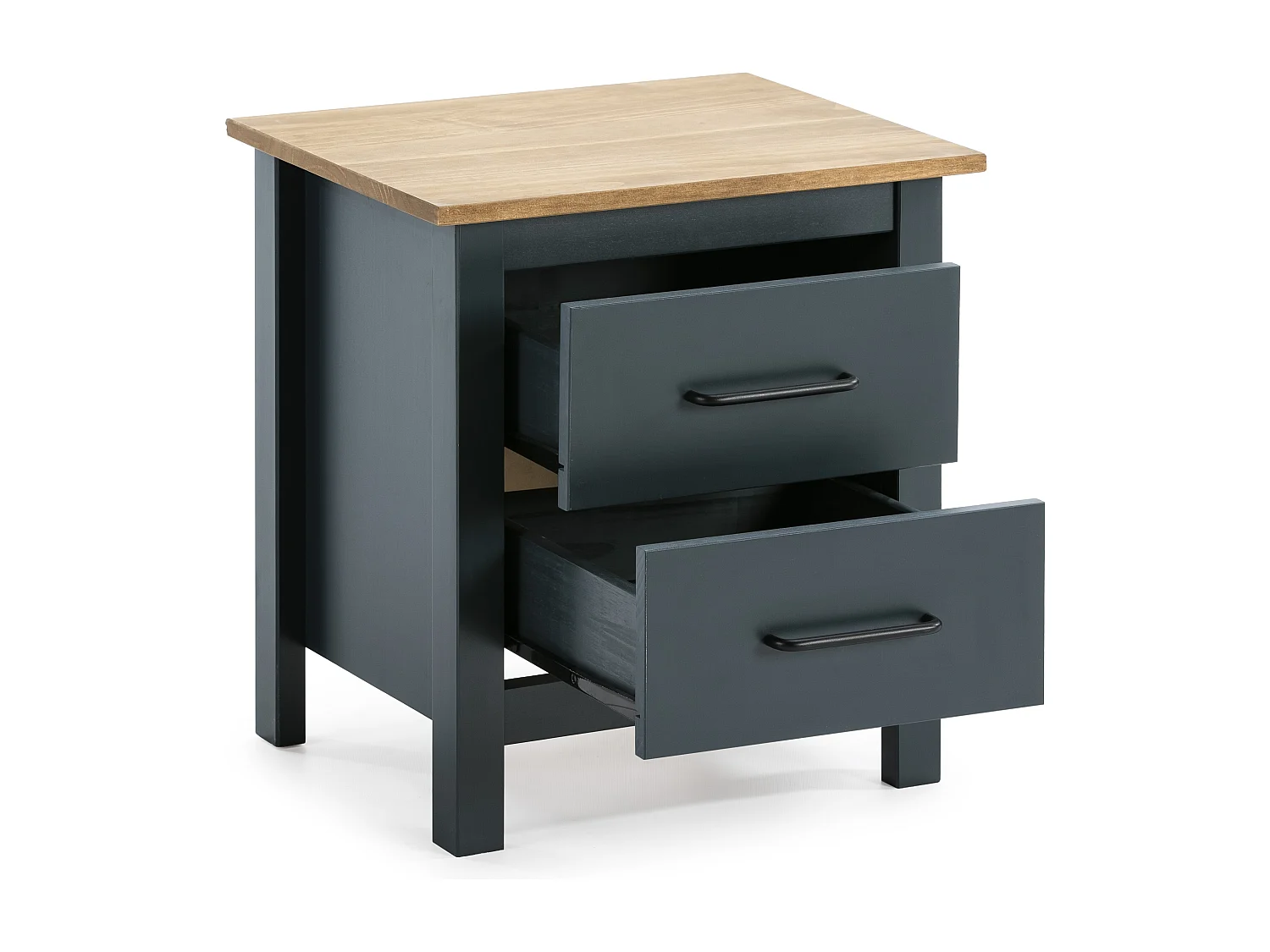 Table de chevet en bois massif bleu L46xH49,5 cm - Ida