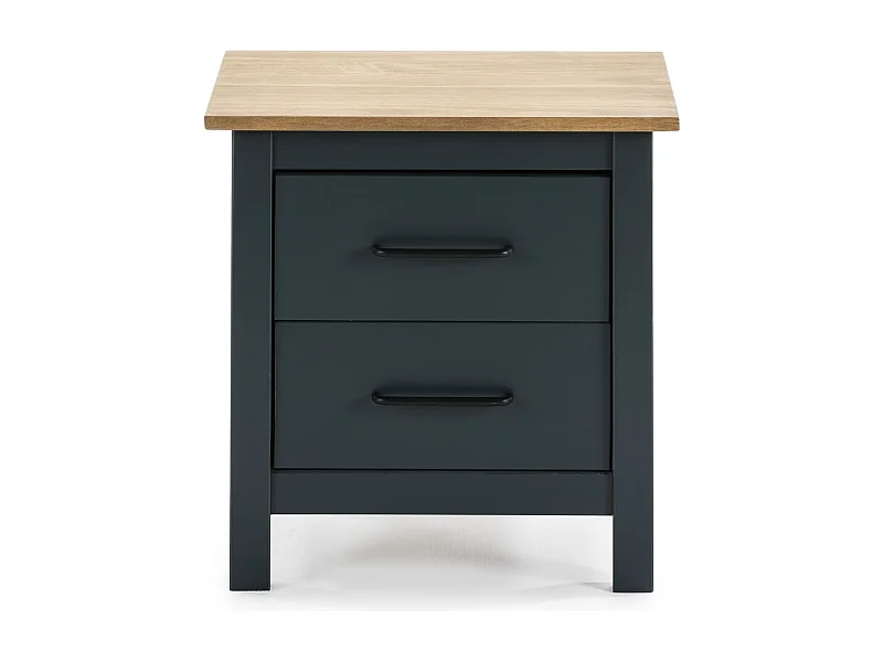 Table de chevet en bois massif bleu L46xH49,5 cm - Ida