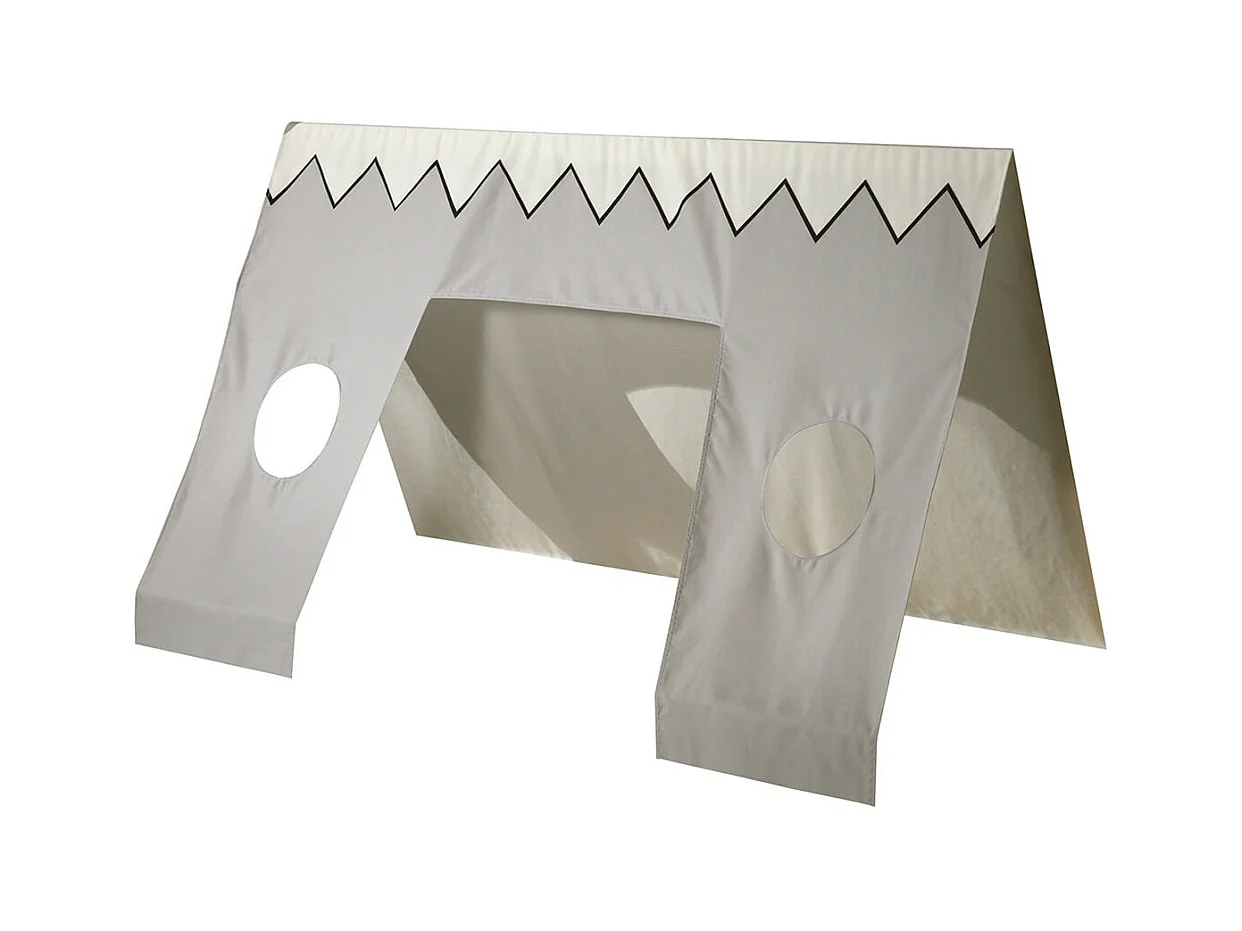 FLITT - Lit 90x200cm Forme Tipi avec Tiroir Blanc et Toile