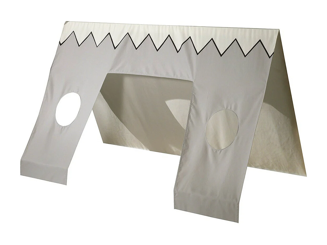 FLITT - Lit 90x200cm Forme Tipi avec Tiroir Blanc et Toile