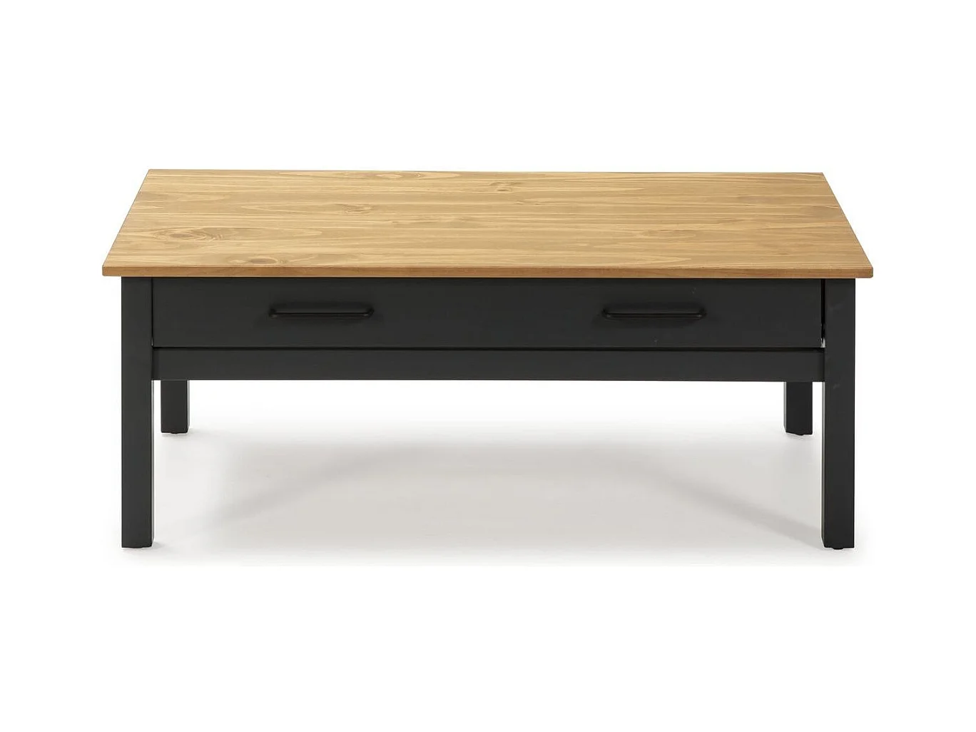 Table basse 1 tiroir en pin massif / bleu 100 cm - Ida