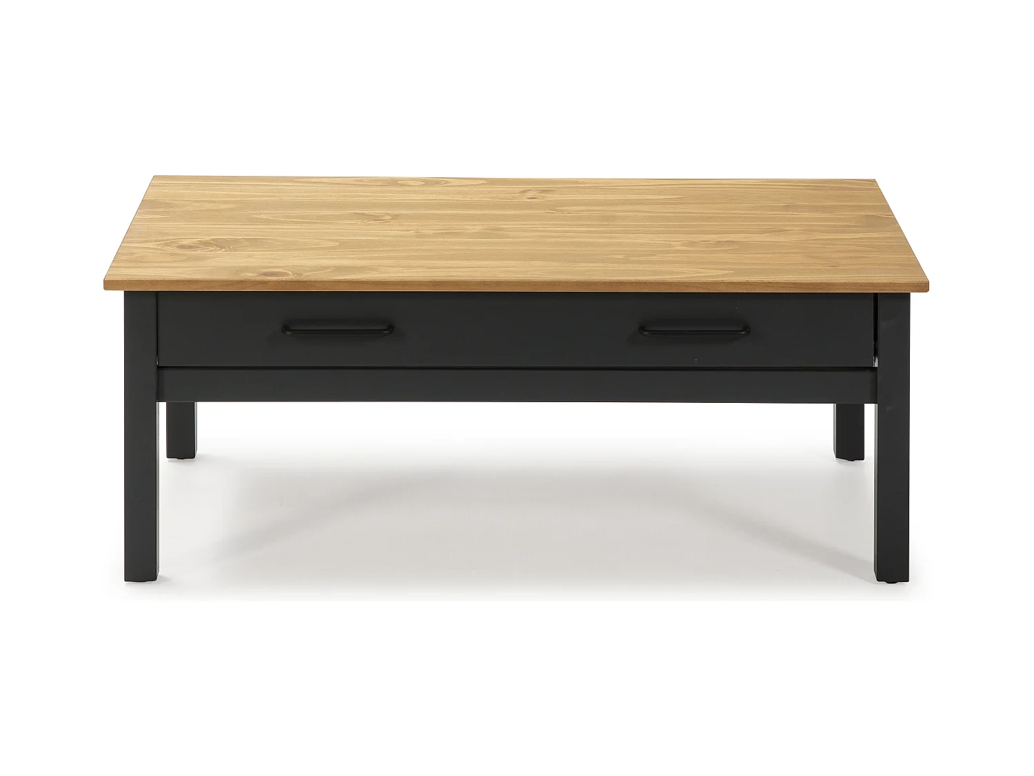 Table basse 1 tiroir en pin massif / bleu 100 cm - Ida