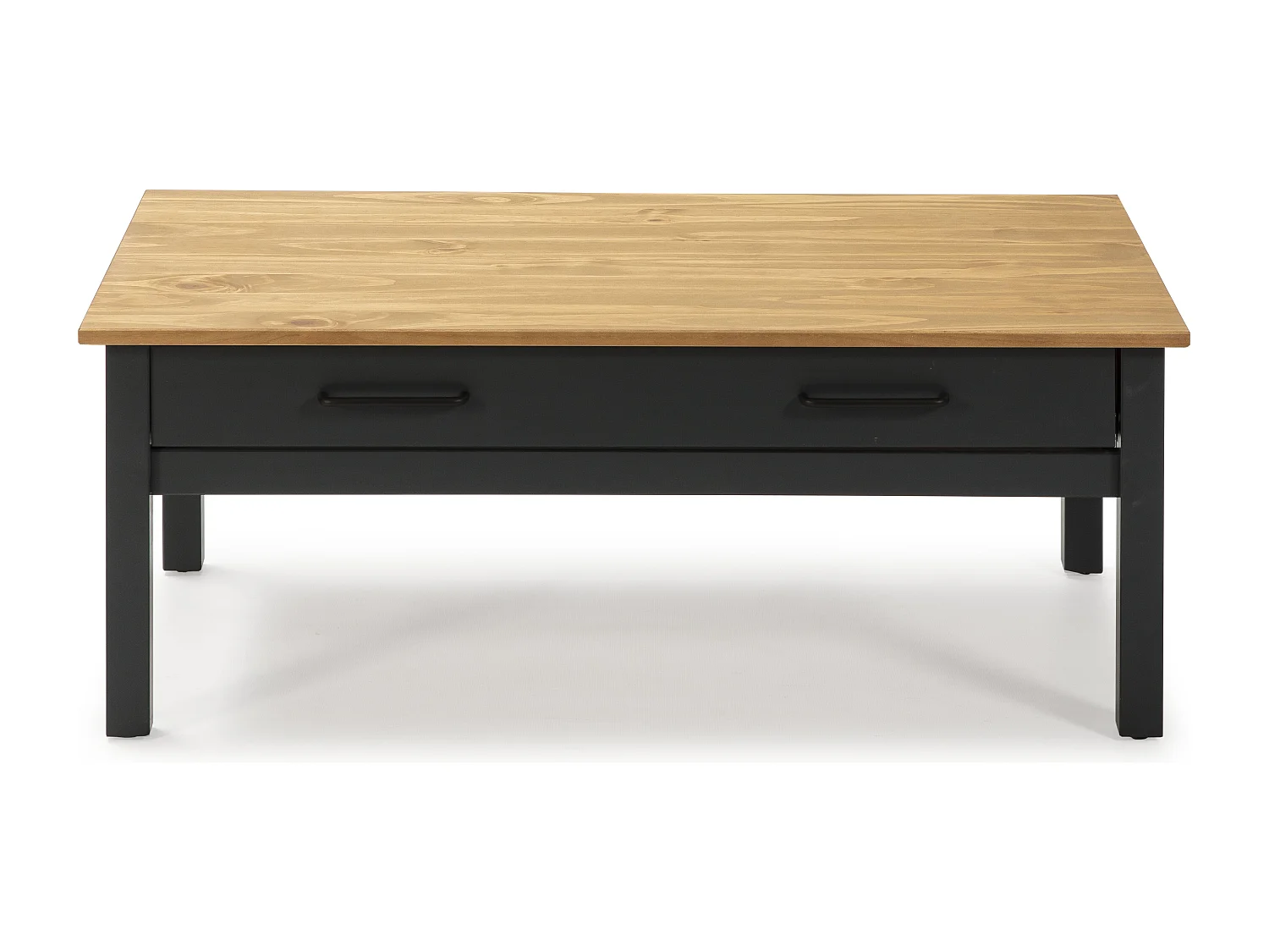 Table basse 1 tiroir en pin massif / bleu 100 cm - Ida